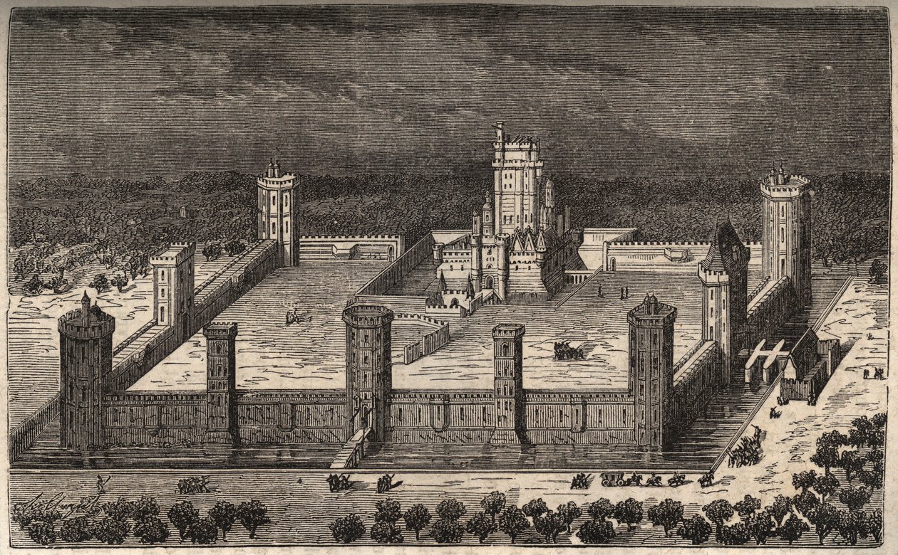 17. yüzyılda Vincennes kalesi - - Victor Duruy (1811-1894) tarafından “Histoire de France”da gravür - 1882 by French School