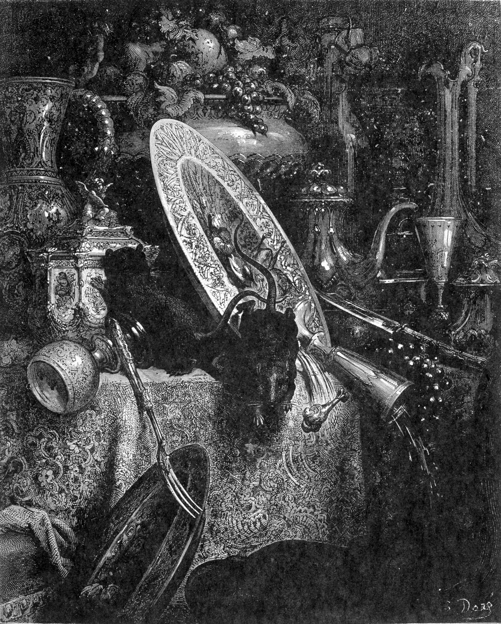 Şehir faresi ve tarla faresi - "" Fables de La Fontaine"de by French School