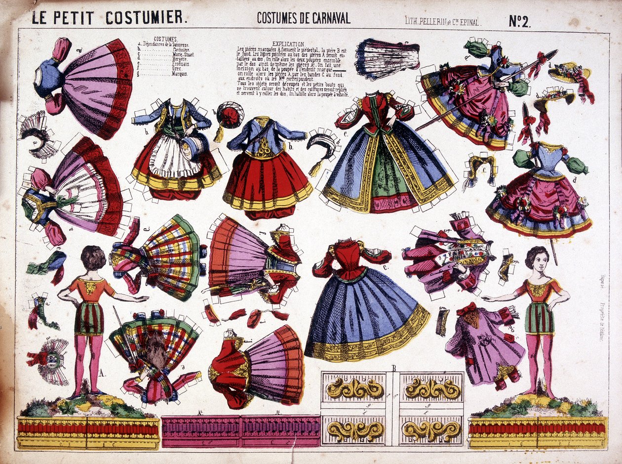 Küçük kostüm üreticisi - karnaval kostümleri: dekupaj. 19. yüzyıl. by French School