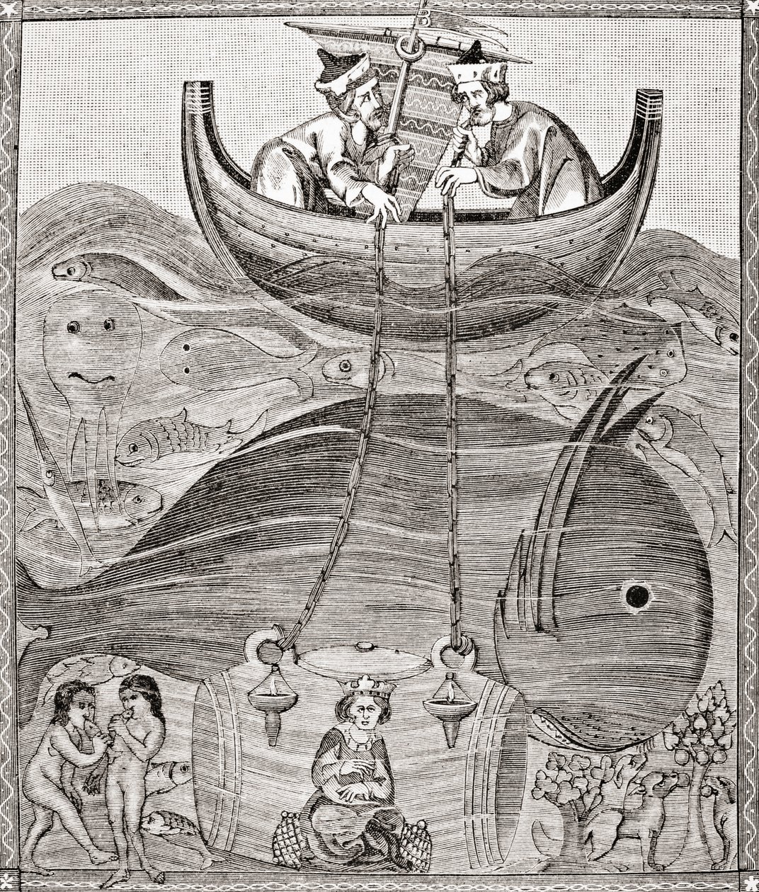 Paul Lacroix pub'ın Orta Çağ'da Bilim ve Edebiyat'tan Orta Çağ kavramlarına göre deniz dünyası. Londra 1878 by French School