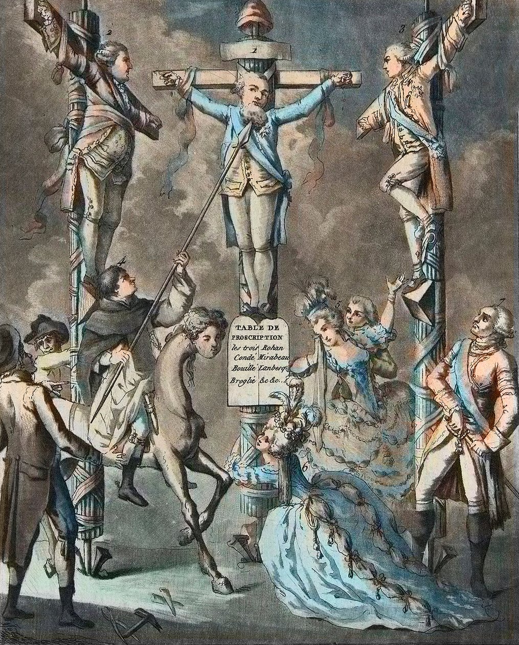 Yeni calvary, Louis XVI isyanlarla çarmıha gerildi - 2. ve 3. Mösyö (Louis Stanislas Xavier, Provence Kontu (1755-1824), Louis XVIII) ve Artois Kontu (Charles Philippe (1757-1836) Charles X), Kral