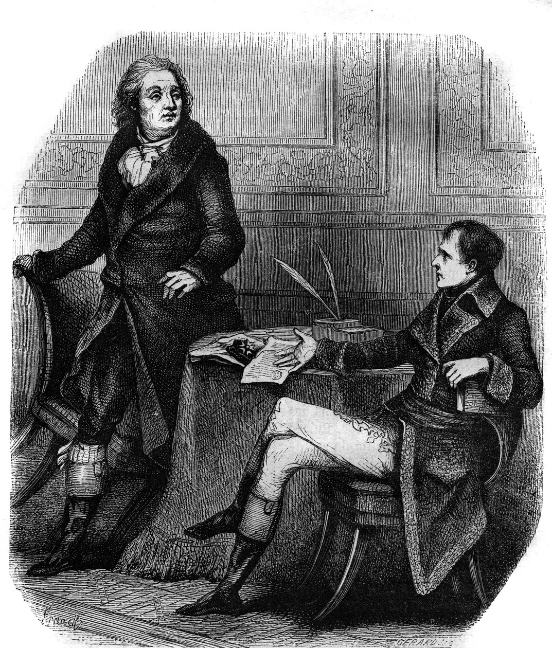 Şair ve oyun yazarı Jean Francois (Jean-Francois) Ducis (1733-1816) ile Bonaparte (Napolyon 1. by French School