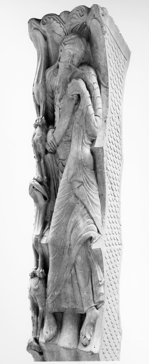 Peygamber Yeremya, kulak zarından detay, 1125'ten önce by French School