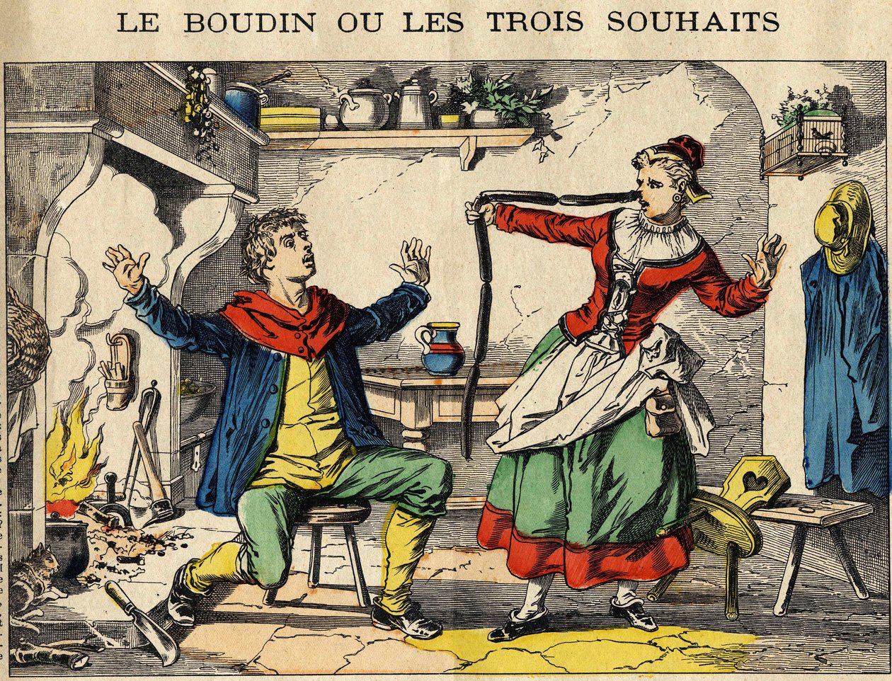 Puding veya üç dilek (veya gülünç dilekler). by French School