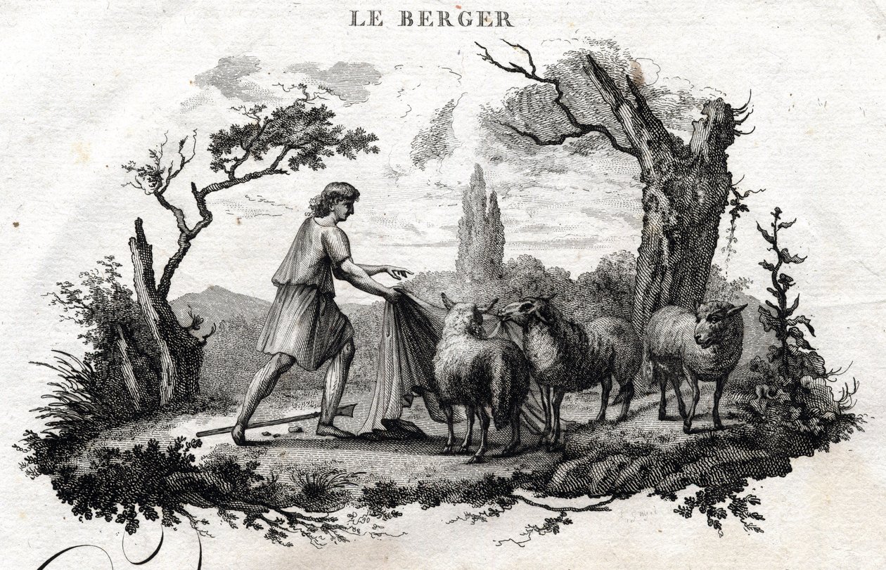 Çoban. Esope Masalı. (Yunan yazar Esopo veya Ecopus, MÖ 6. yy) Guillaume Montfort ve Gravees tarafından 1801
