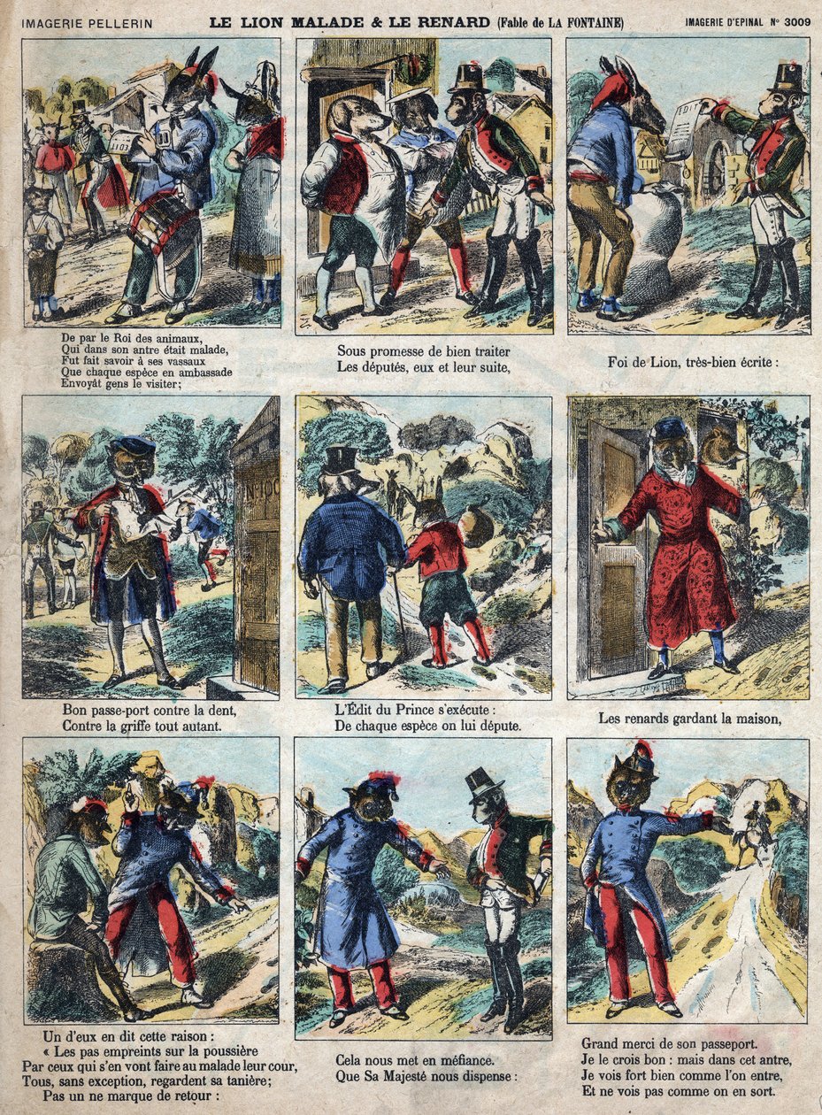 Hasta aslan ve tilki. Jean de La Fontaine