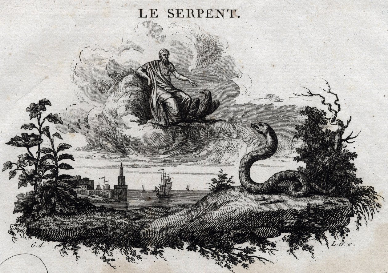 Yılan. Esope Masalı. (Yunan yazar Esopo veya Ecopus, MÖ 6. yy) Guillaume Montfort ve Gravees tarafından 1801