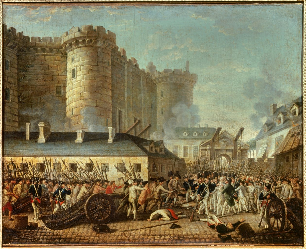 Bastille'in basılması ve M. de Launay'ın tutuklanması by French School