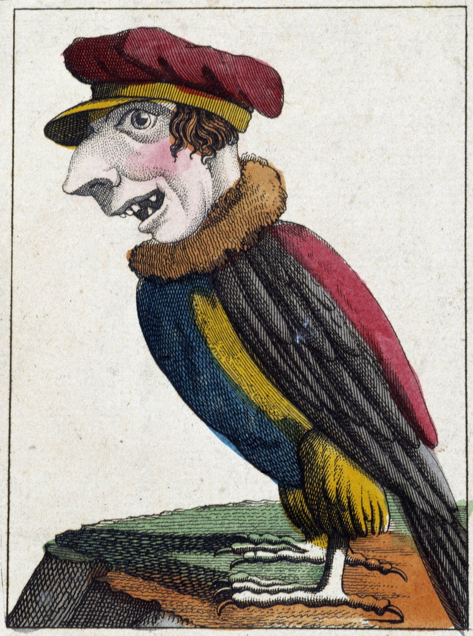 Karikatürde akbaba, “uçucu karakter” karakterinin incelenmesi sd. 19, popüler görüntüler. by French School