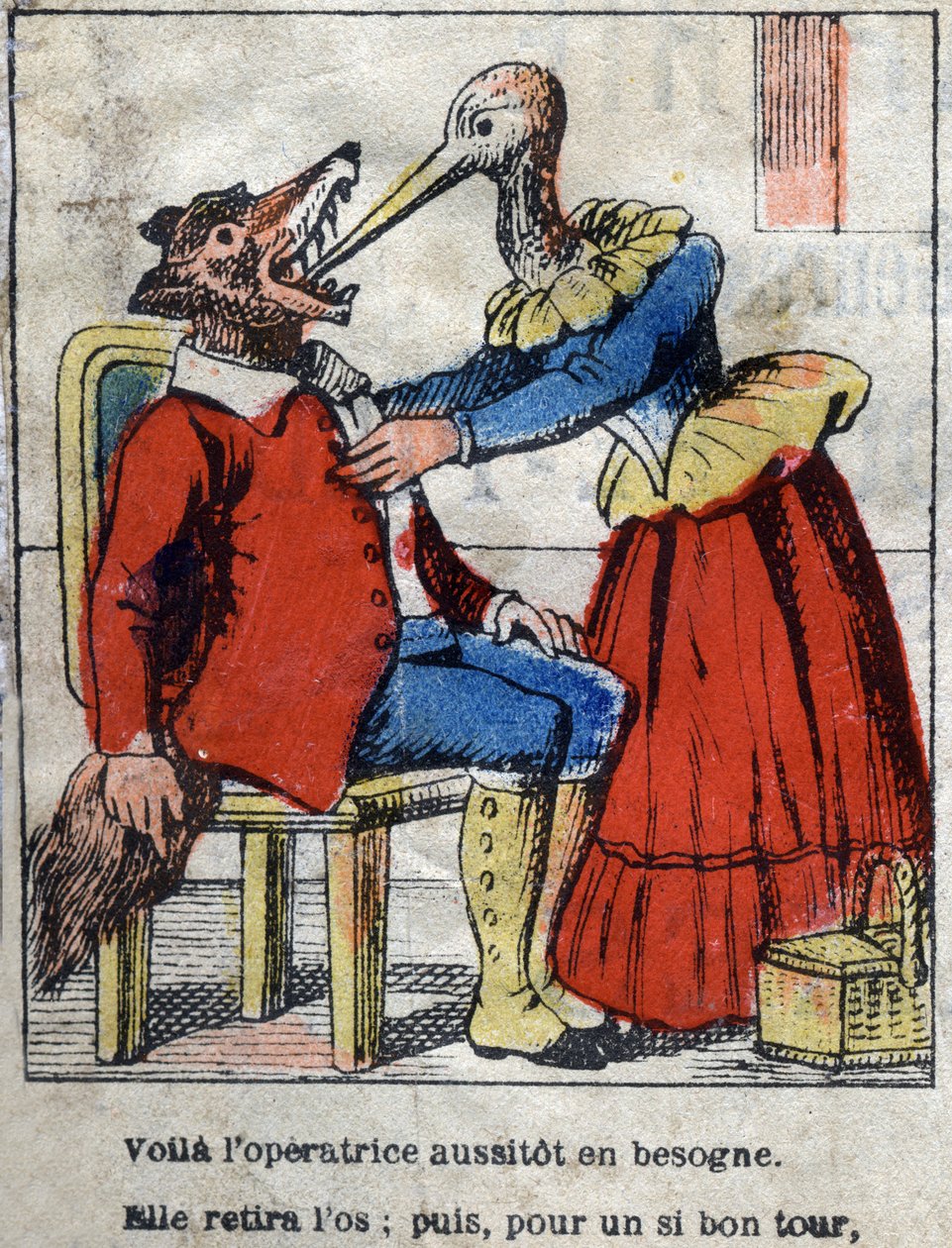 Kurt ve leylek. Jean de La Fontaine