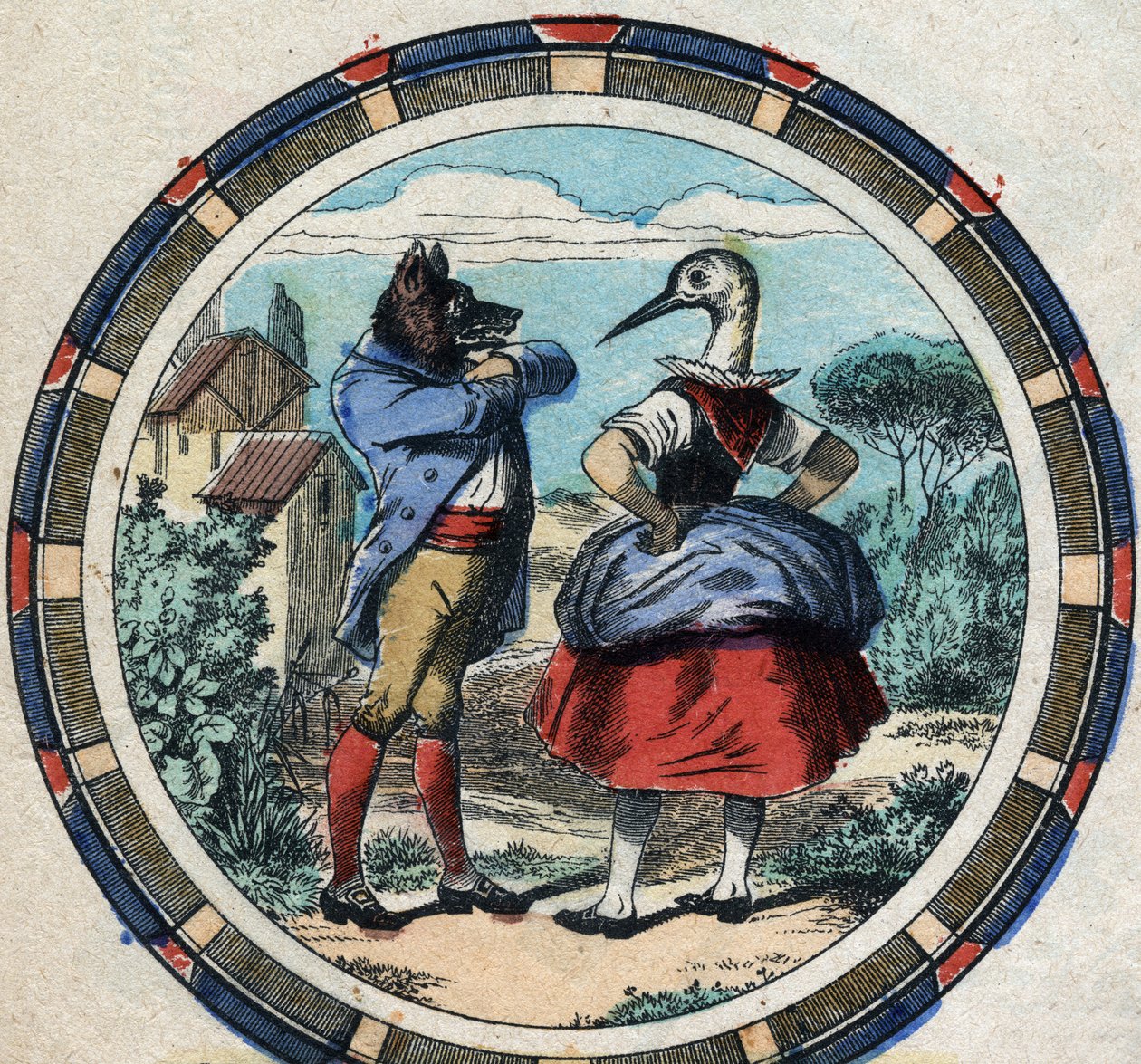 Kurt ve leylek. Jean de La Fontaine