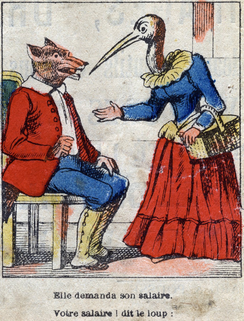 Kurt ve leylek. Jean de La Fontaine