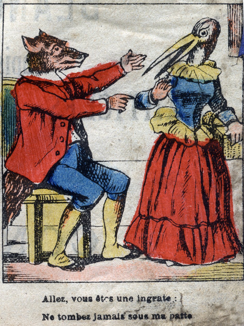 Kurt ve leylek. Jean de La Fontaine
