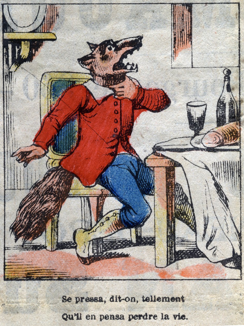 Kurt ve leylek. Jean de La Fontaine