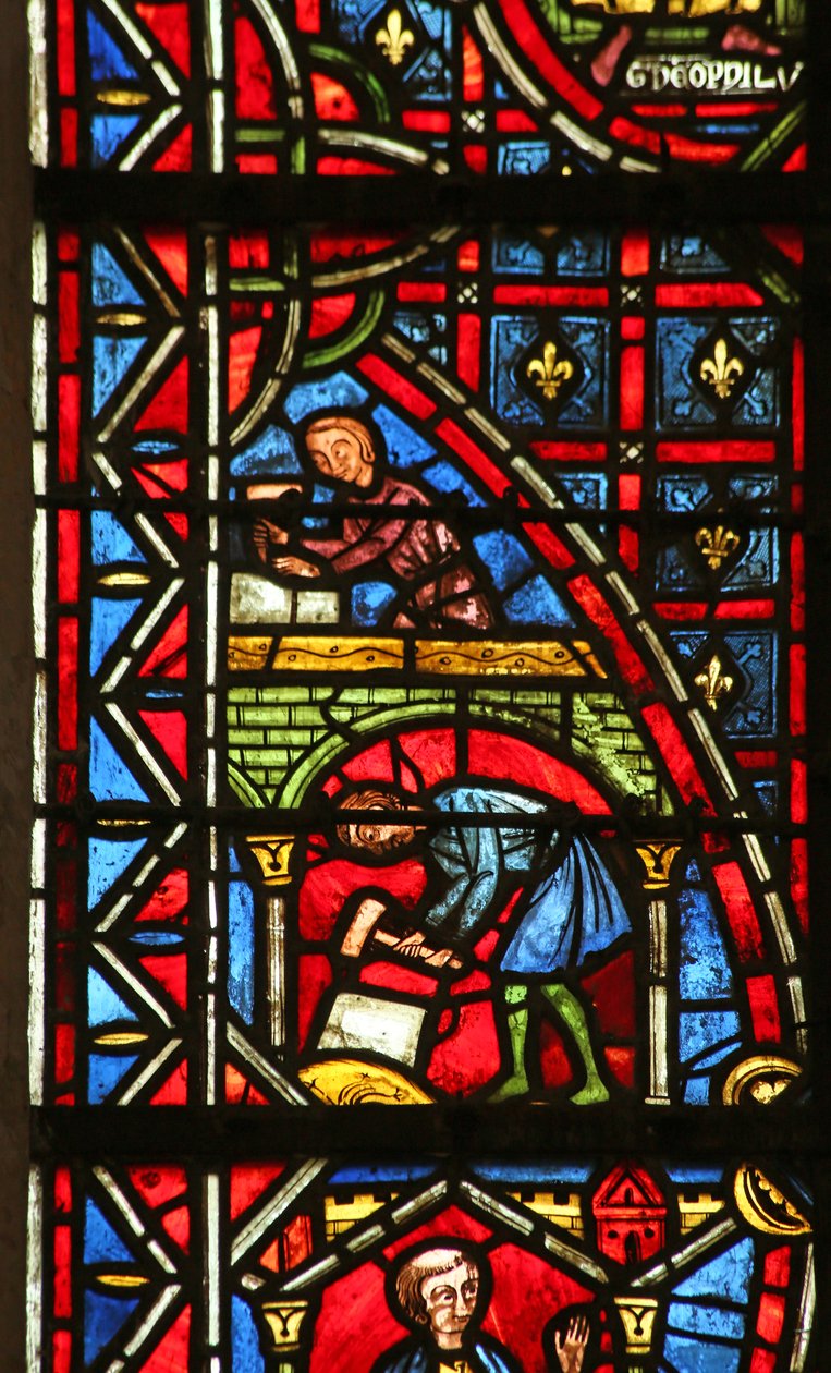 Theophilus bir kilise inşa ediyor by French School