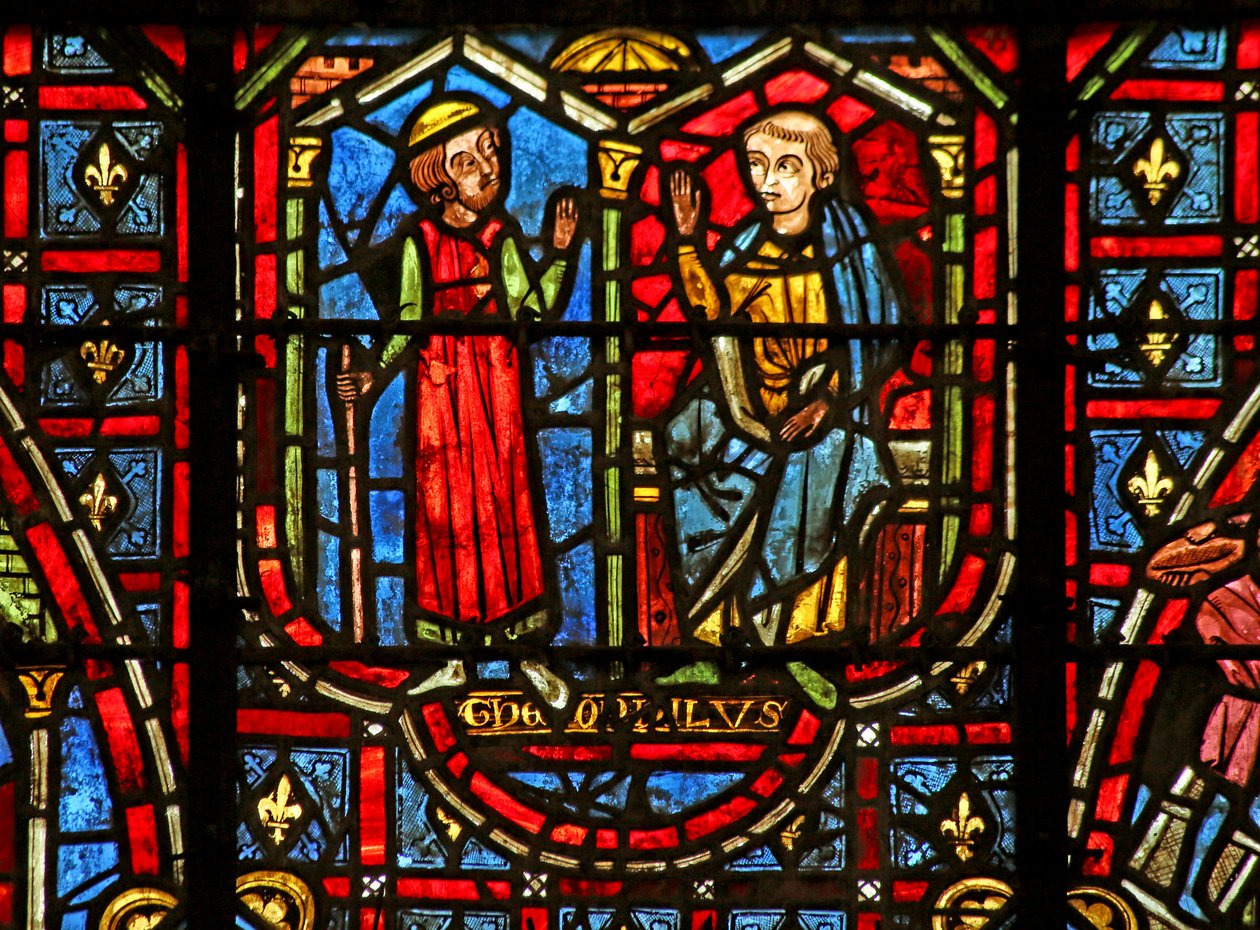 Theophilus bir kilise inşa ediyor by French School