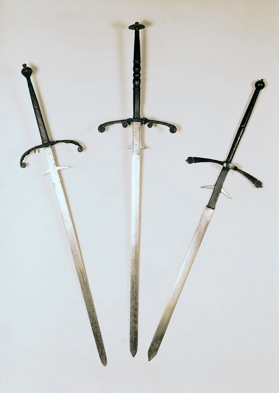 Üç iki elli kılıç, 1570 (metal) by French School