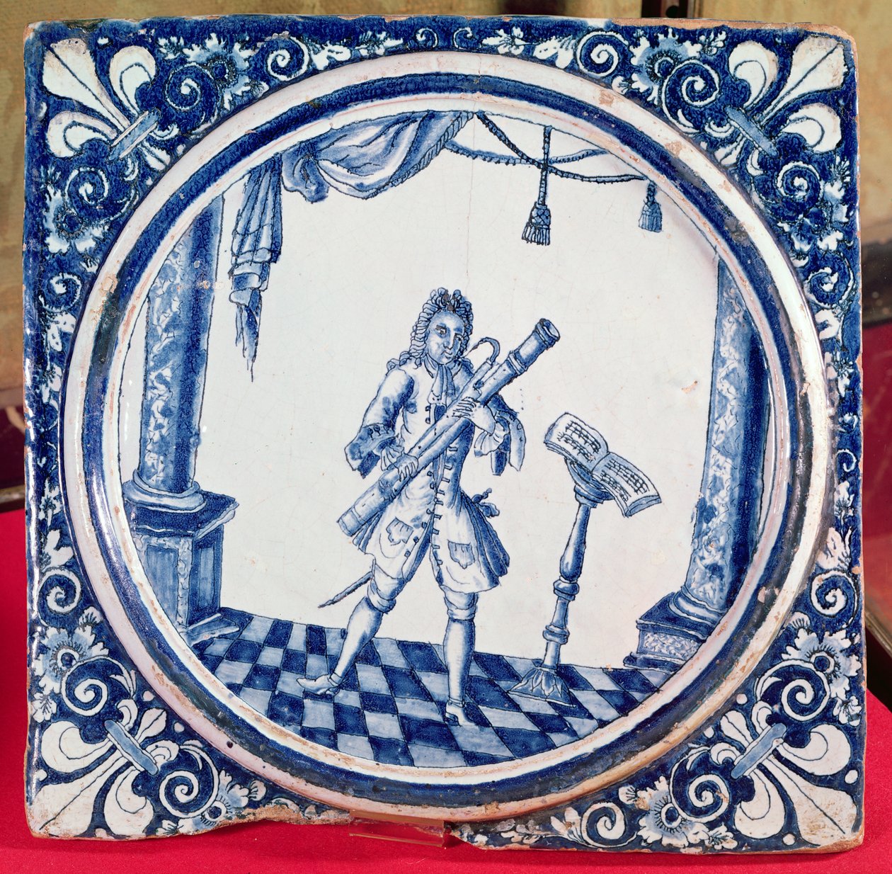 Fagotçuyu betimleyen karo, 1706 (fayans) by French School