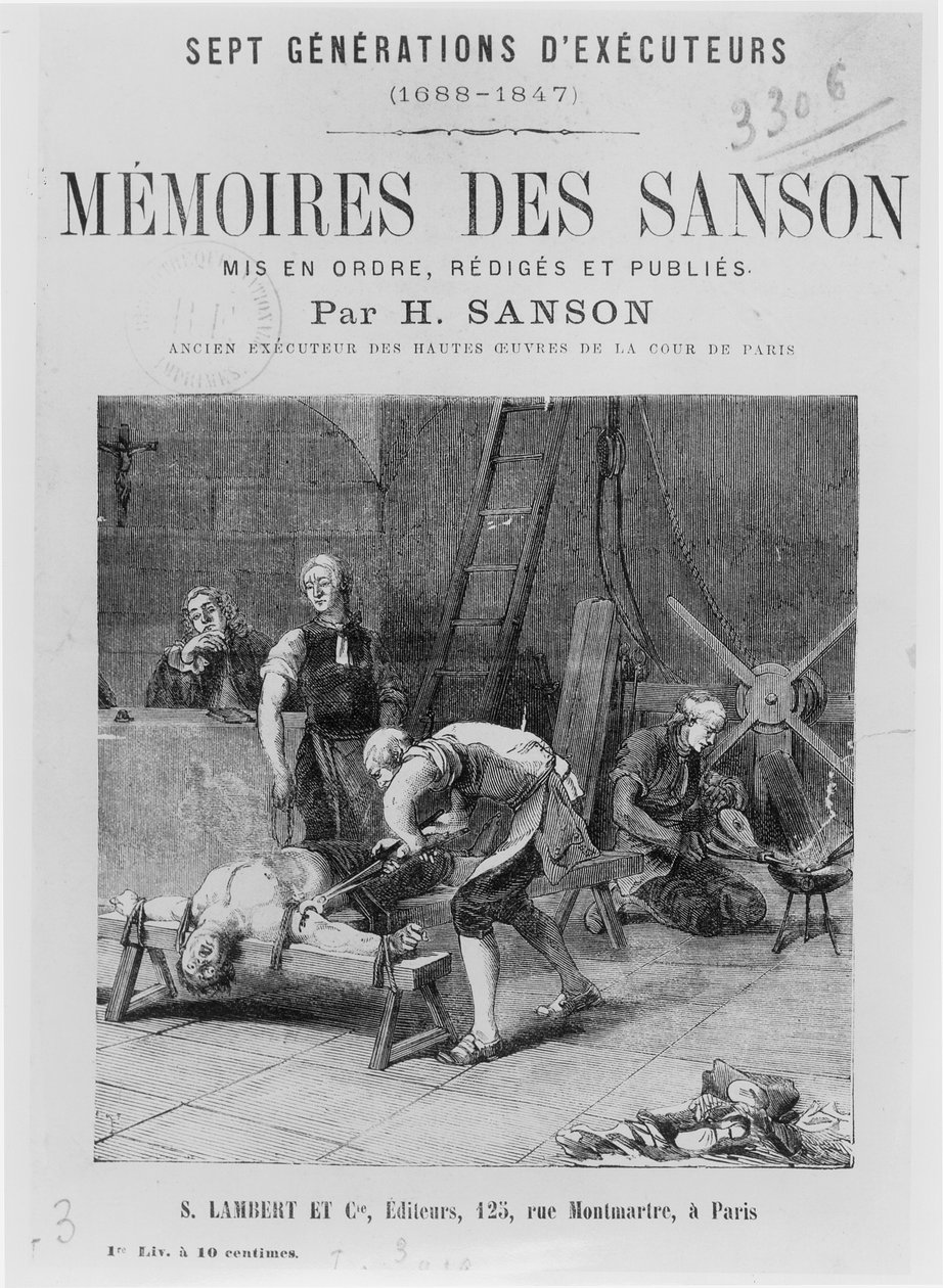 H. Sanson tarafından yazılan Memoires des Sanson