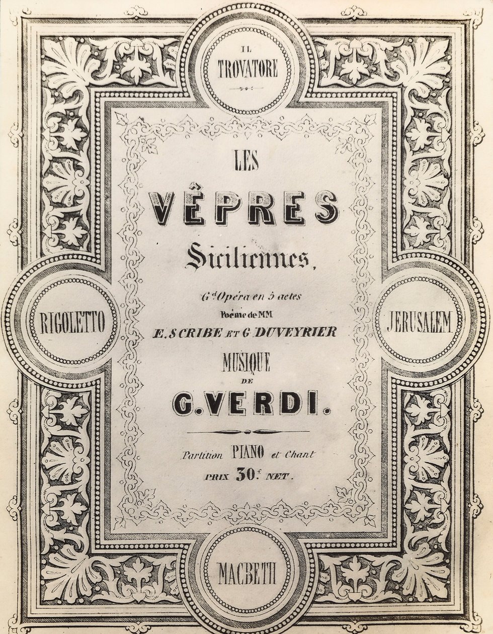 Skorun başlık sayfası I Vespri Siciliani by French School