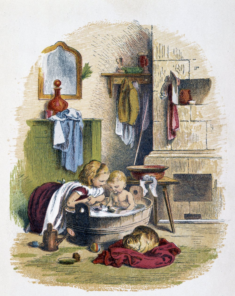 “” Schnick, schnack, küçükler için önemsiz şeyler””de tuvalet, çocuk oyunları. ed. Londra- Georges Ronthedge ve oğulları. New York, Geniş yol Ludgate n.d. c. 1890. by French School