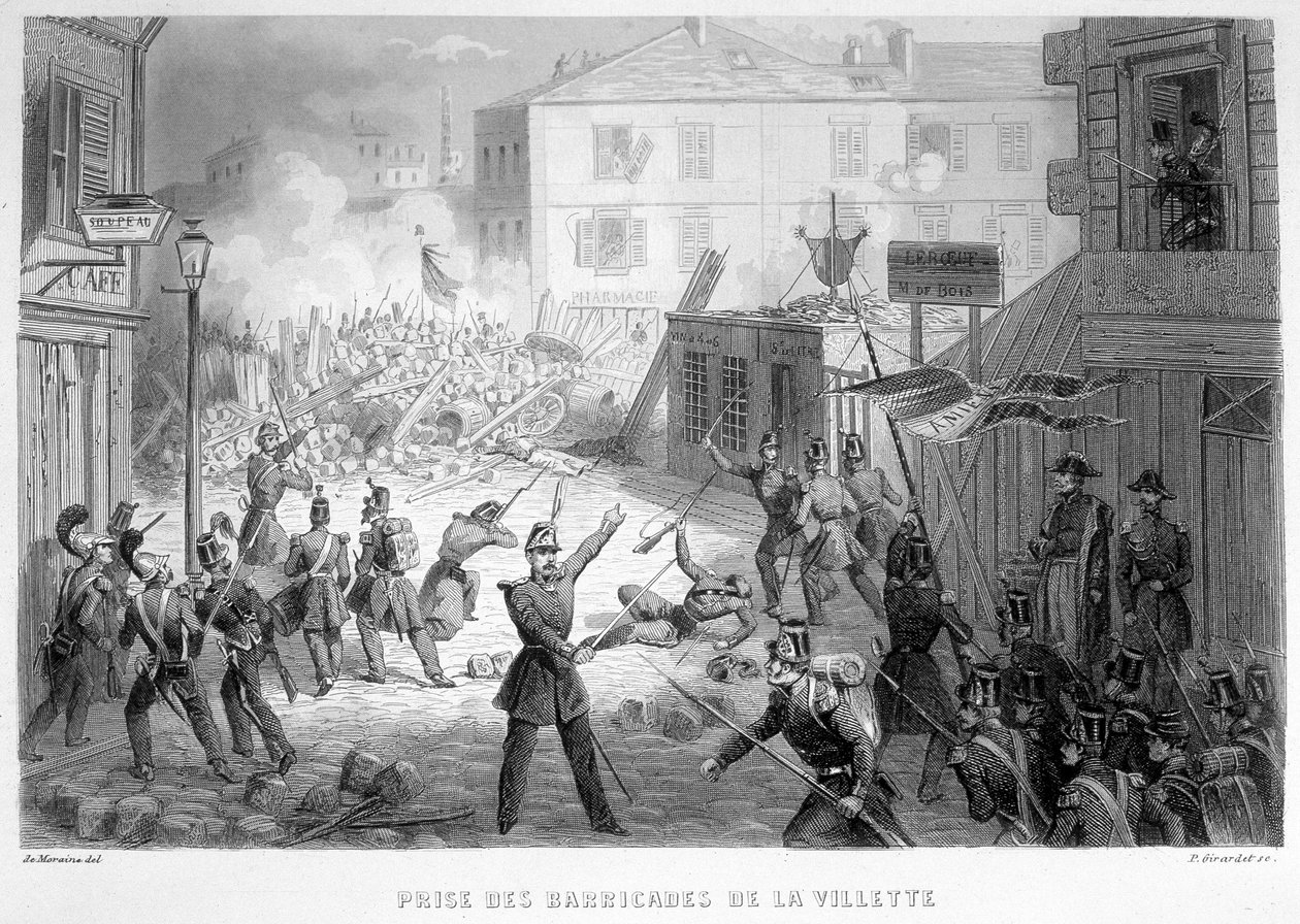 La Villette barikatlarının ele geçirilmesi (26 Haziran 1848) - “Fasttes de Gardes Nationales de France” by French School