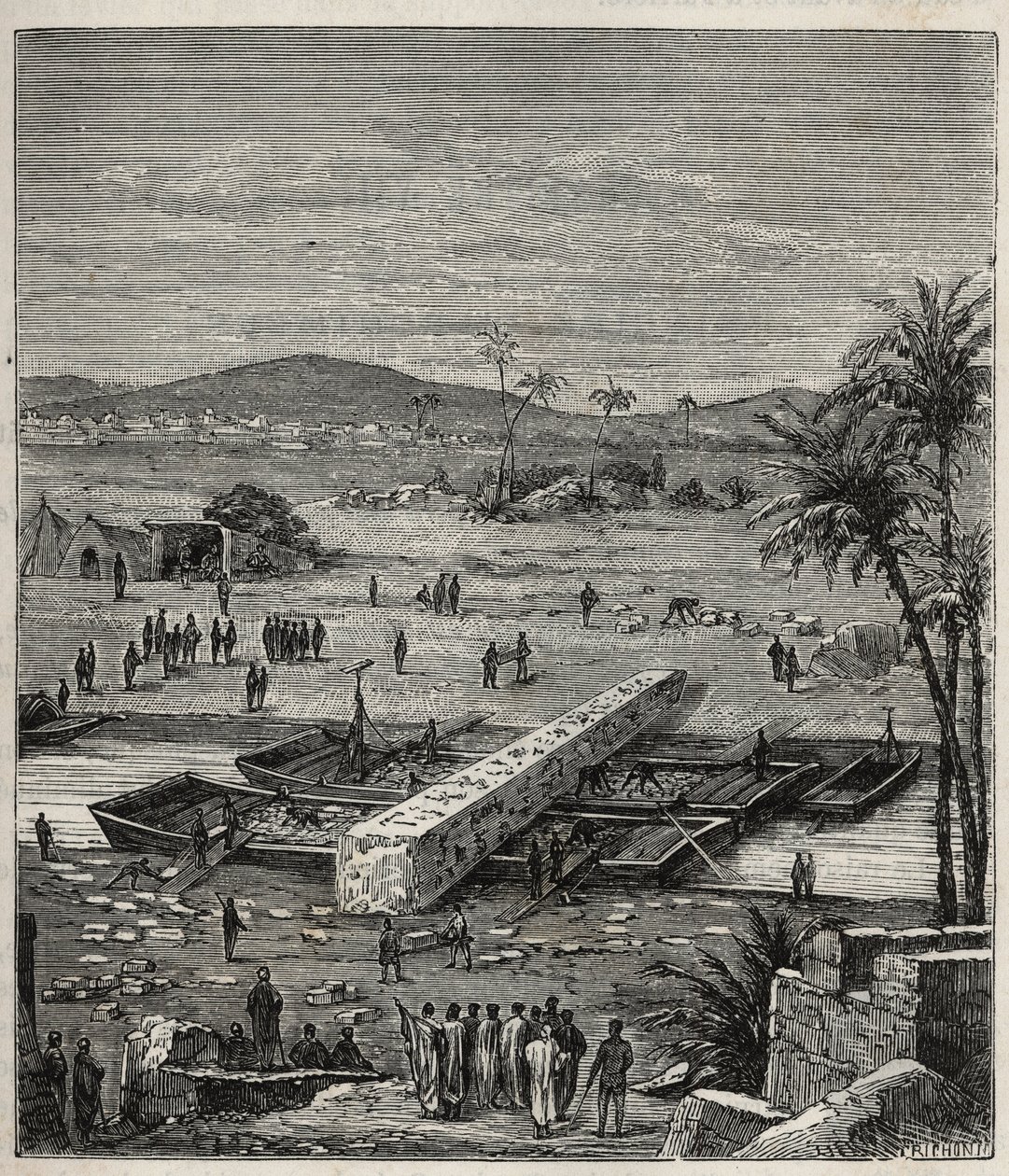 Ptolemee Philadelph (Ptolemaios Philadelphos) (Ptolemee II) dikilitaşının Nil üzerinde İskenderiye