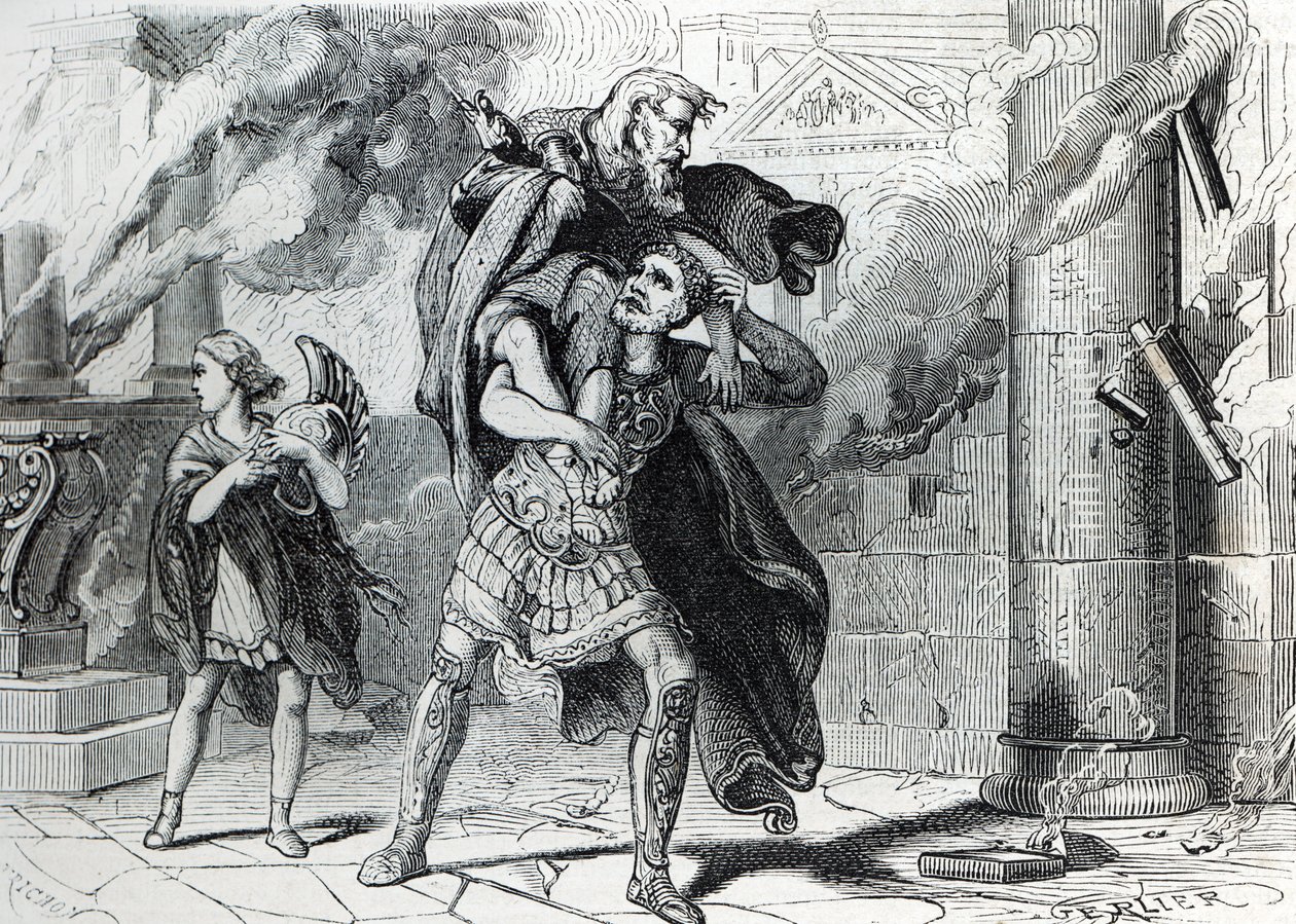 Truva Sızıntısı (gravür) 1864 by French School