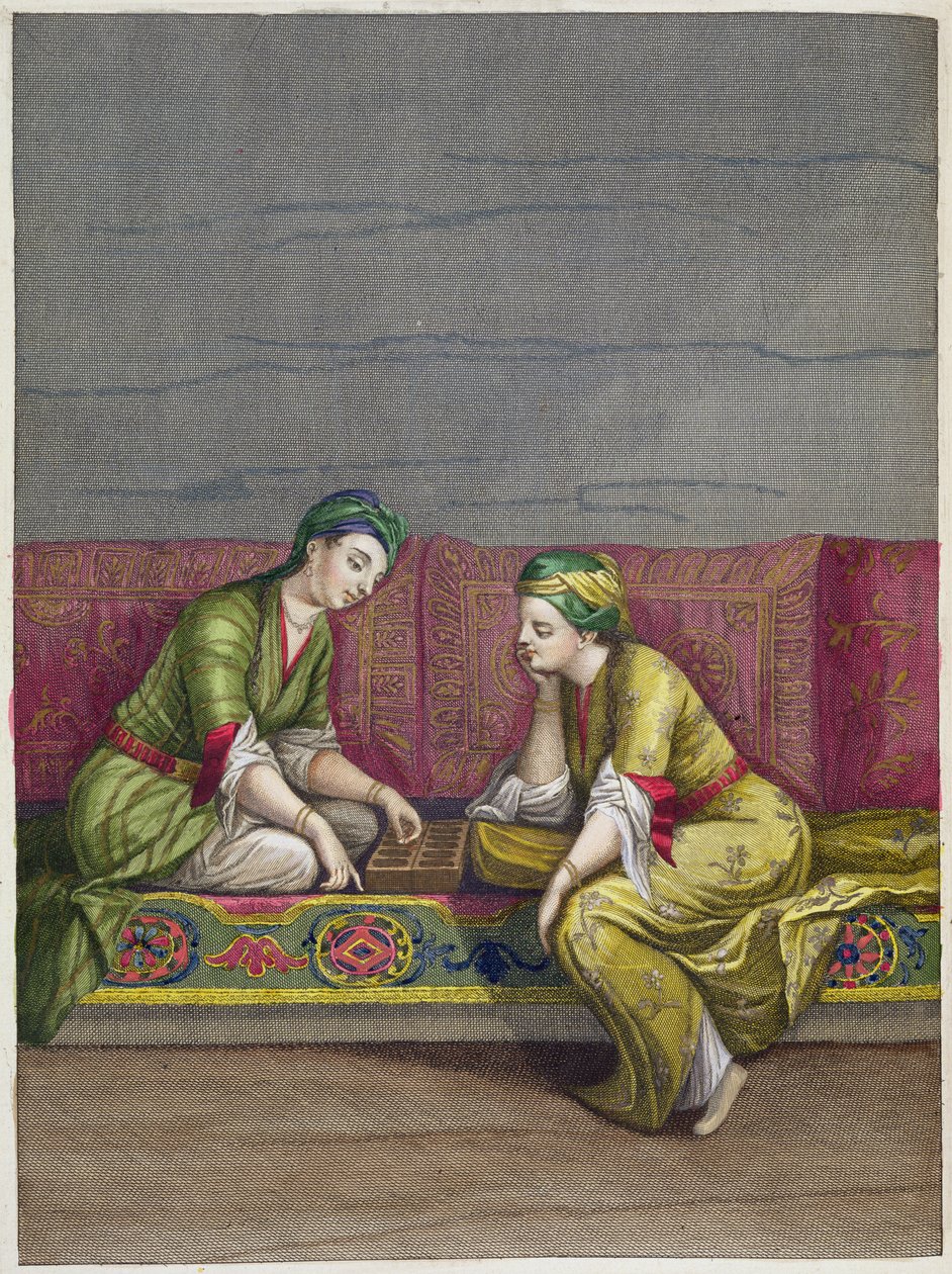 Mangala oynayan Türk Kızları, 18. yüzyıl by French School