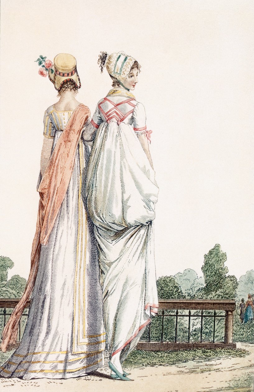 Gezinti Elbiseli İki Bayan, 1796 99:kadın; geleneksel kostüm; geleneksel kıyafet; moda; c18
