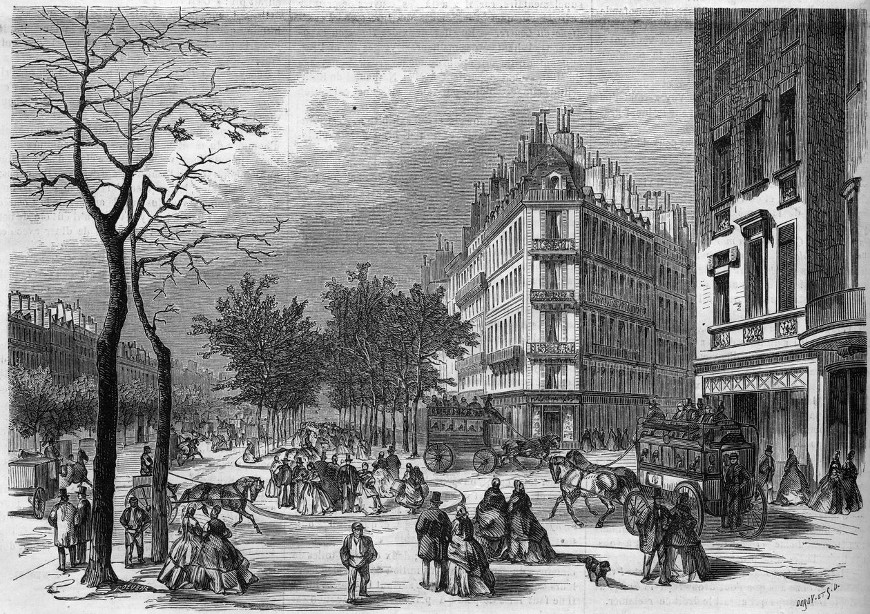 Boulevard des Capucines ile boulevard de la Madeleine arasında kurulan Paris