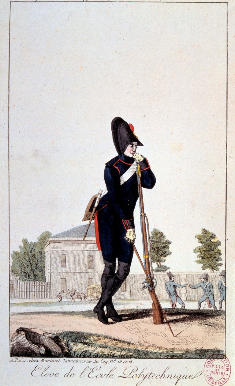 Üniforma: 19. yüzyılda Politeknik Okulu öğrencisi. 19. yüzyılın baskıları. Paris, Musee Karnavalı by French School