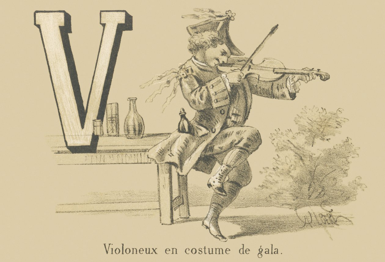 V: Gala Kostümlü Kemancı by French School