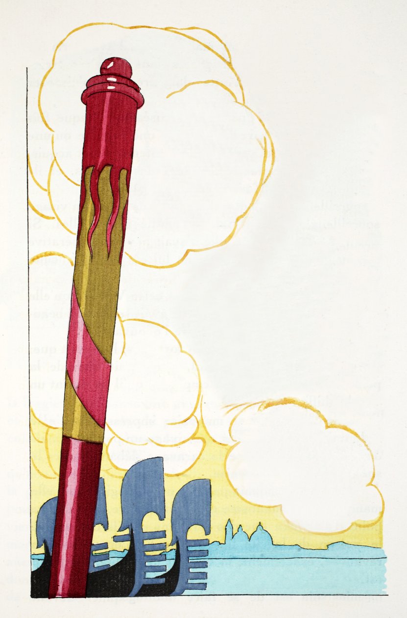 Venedik silouhette (kalıp baskısı) by French School