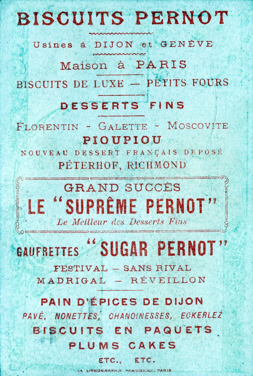 Biscuits Pernot, Dijon ve Geneve