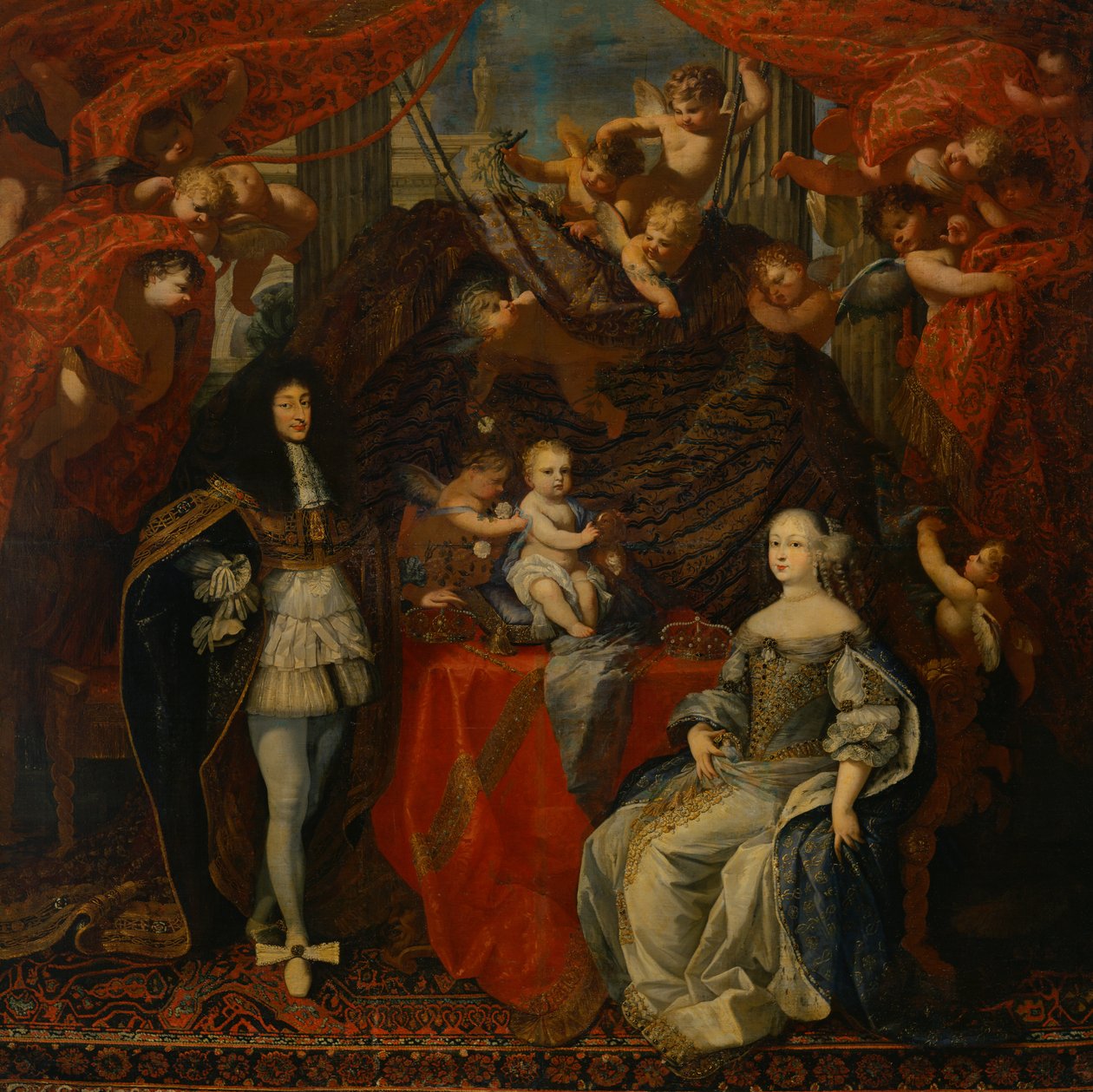 Victor Amadeus II (1666-1732) Savoy Dükü, eşi Orleanslı Anne ve ailesiyle birlikte by French School