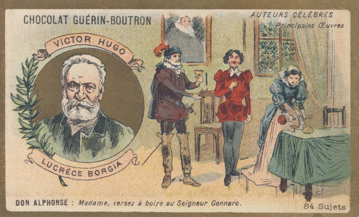 Victor Hugo (1802-1885), Fransız şair, oyun yazarı, yazar ve romancı, “Lucrece Borgia”nın yazarı, nesir drama (1833) by French School