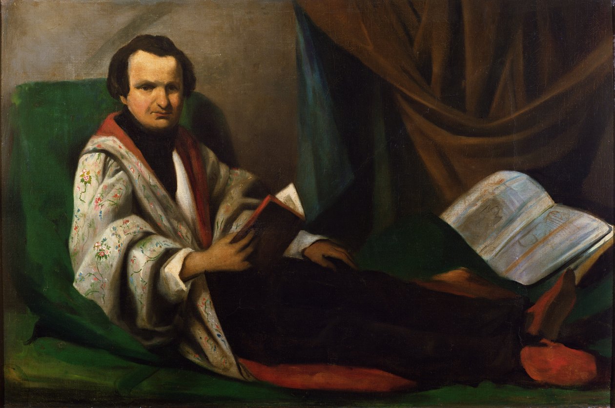 Victor Hugo (1802-85) divanında, yaklaşık 1830-40 by French School