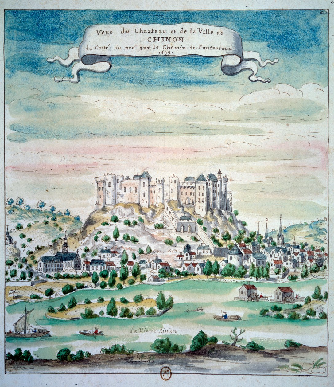 Fransız okulundan Chateau de Chinon Suluboya