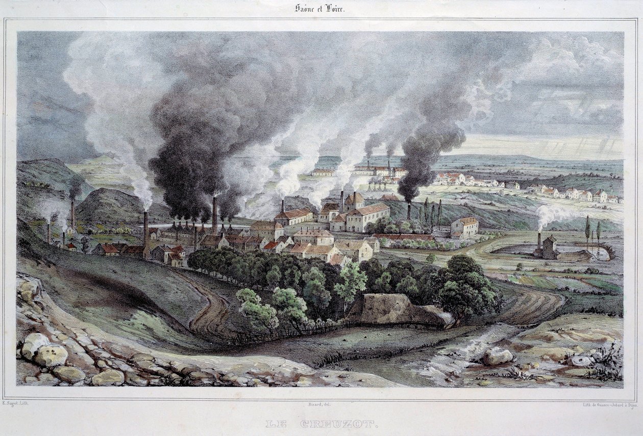 1820-1830 dolaylarında Foundry ve kristallerie du Creusot