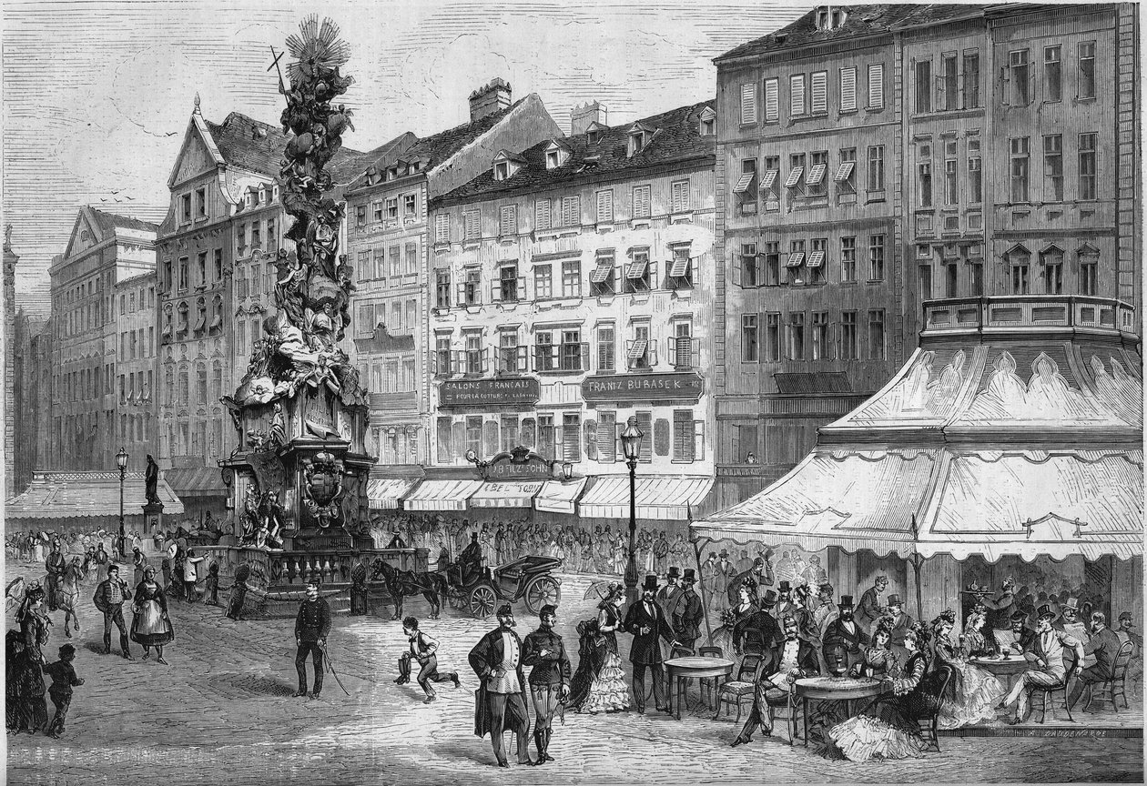 Viyana, Avusturya şehir merkezindeki "Graben" in görünümü by French School