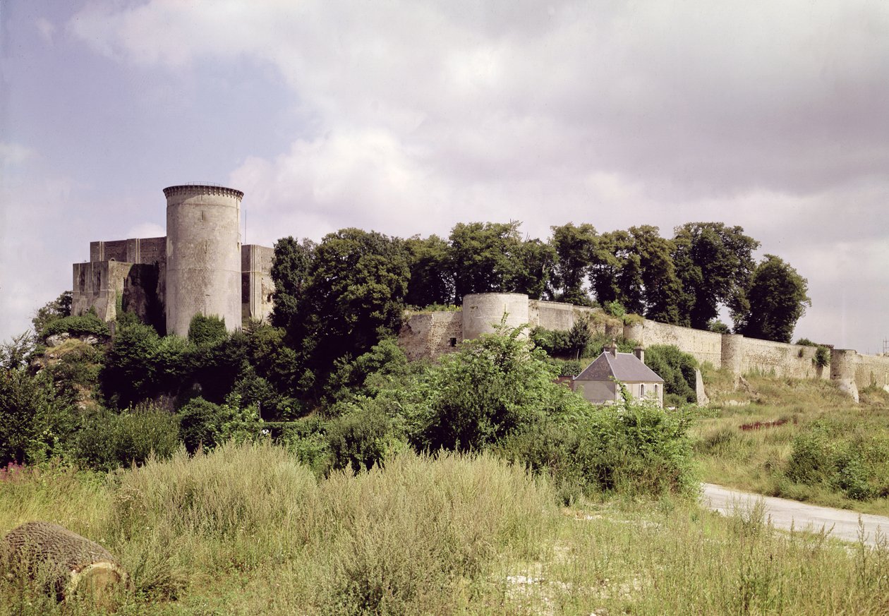 Tour de Talbot ve kalenin görünümü (ayrıca bkz. 87683) by French School