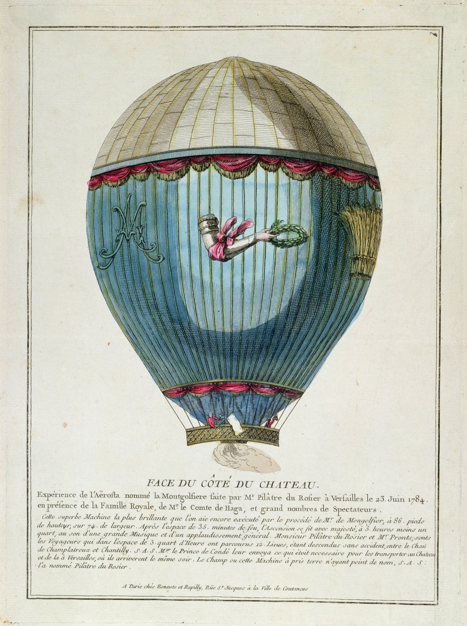 Francois Pilatre de Rozier (1754-85) tarafından 23 Haziran 1784