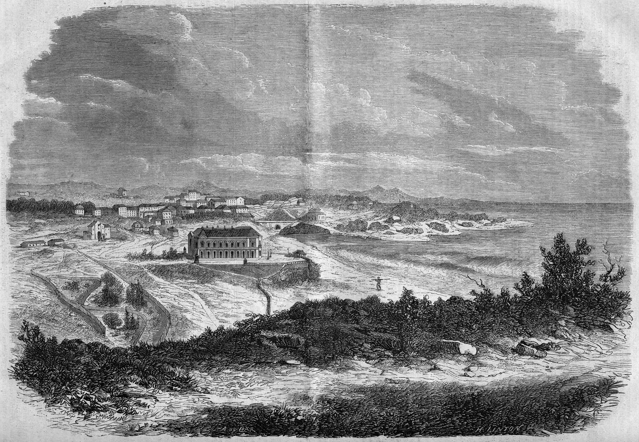 Biarritz şehrinin görünümü, Pireneler Atlantik (64) 1858