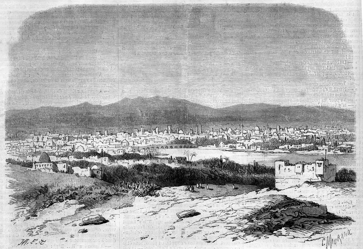 Şam şehrinin görünümü, Suriye by French School