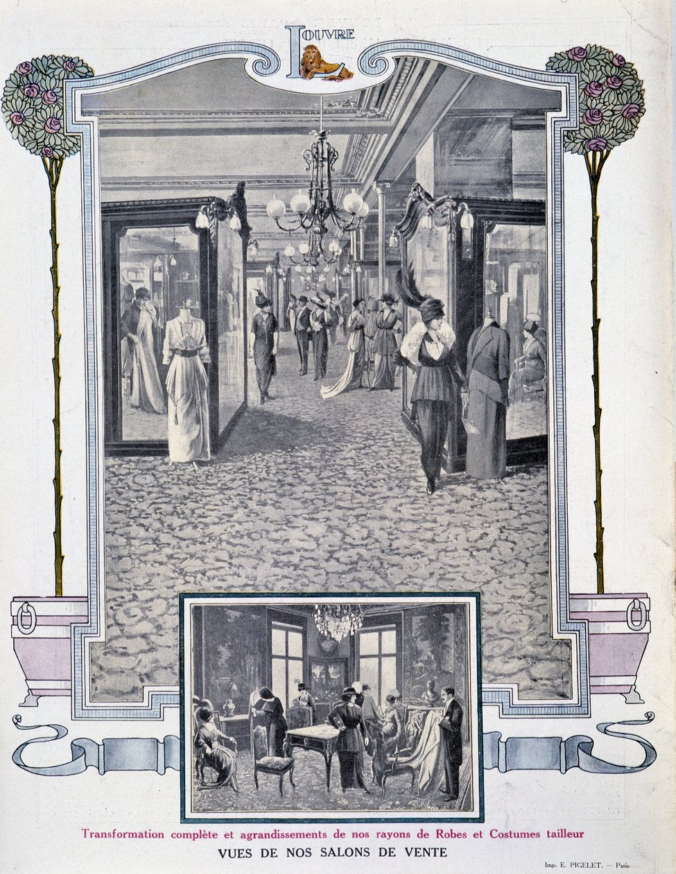 “Au Louvre” mağazasının satış fuarlarından bir görünüm by French School