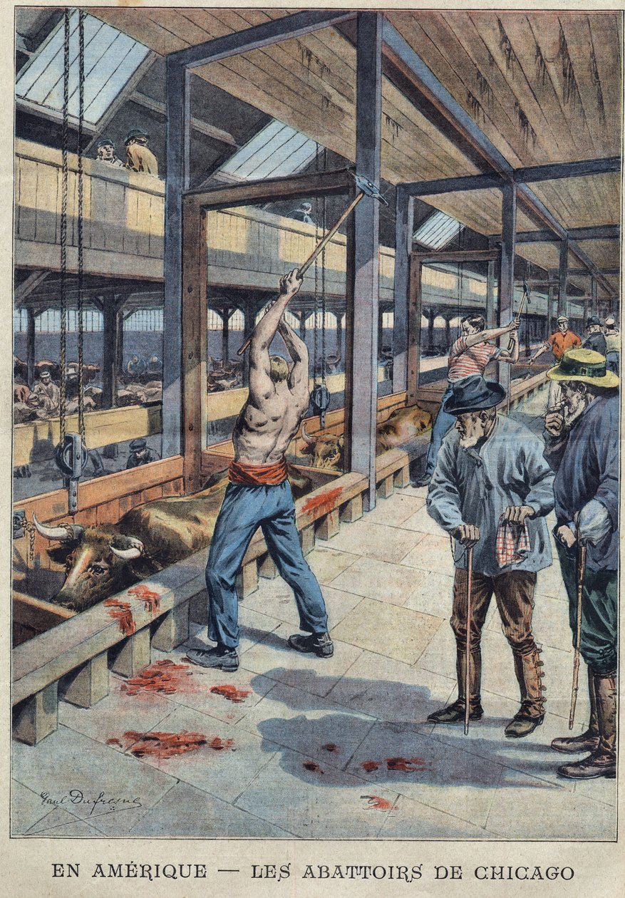 ABD, Chicago'daki mezbahalardan görüntü by French School