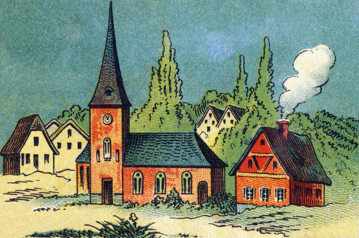 Köy. "Vernikli tuval üzerine silinemez ABC" gravürü. A. Capendu, editör, Paris, 19. yüzyıl sonu. Resimli çocuk kitapçısı. 8 sayfa. Karartma: 21,5x18cm . by French School