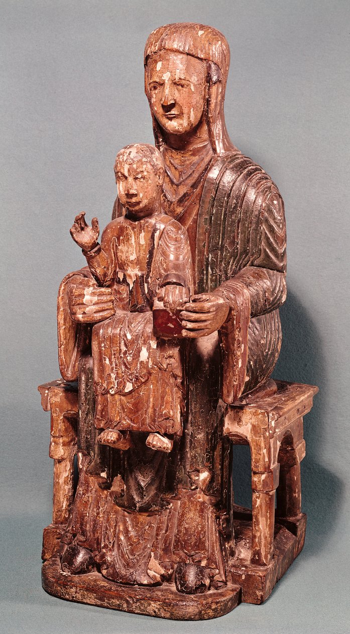 Bakire ve Çocuk (ahşap) by French School