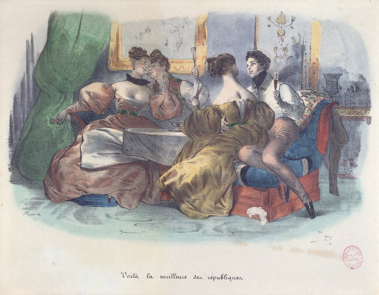 İşte, cumhuriyetlerin en iyisi, 1848 Devrimi Karikatürü by French School